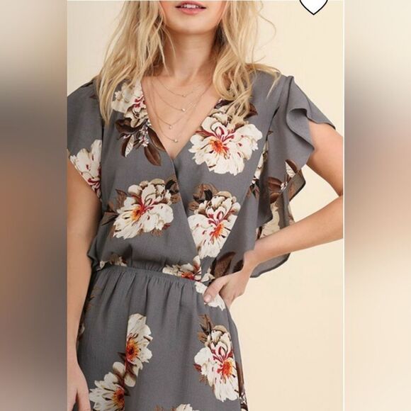 Umgee floral ruffled romper  - Picture 1 of 7
